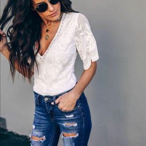 White Lace VICI Bodysuit - new, never worn